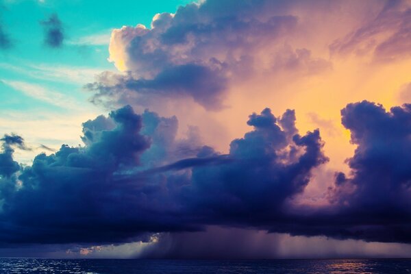 Unusual sky over the sea