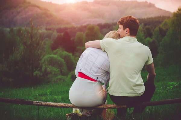 A guy and a girl in nature