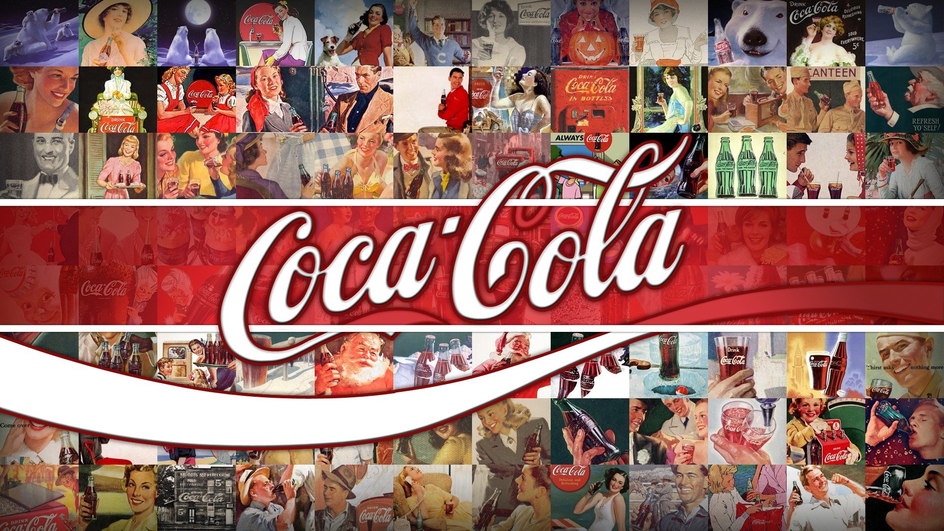 coca-cola logo bevanda marca pubblicità classico sfondo