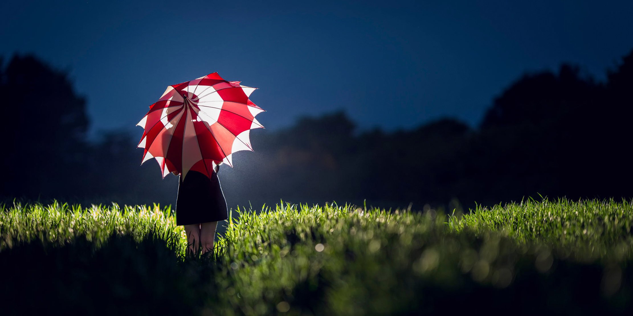 umbrella girl light the field dress silhouette