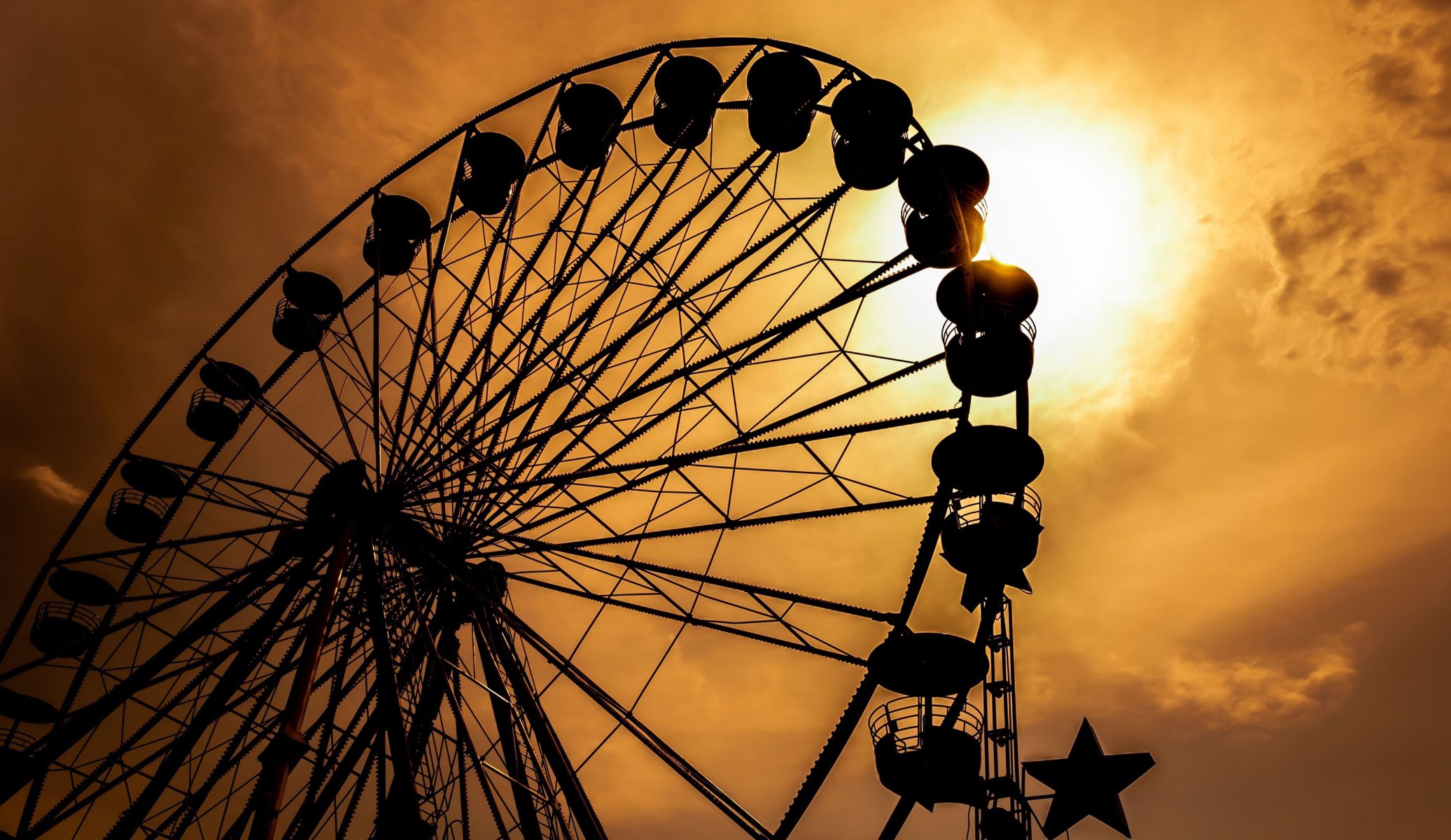 stimmung attraktion riesenrad nostalgie sonnenuntergang sonne himmel silhouette schwarz fahrt erinnerungen zeit schöne bilder wallpaper widescreen vollbild widescreen hintergrund wallp