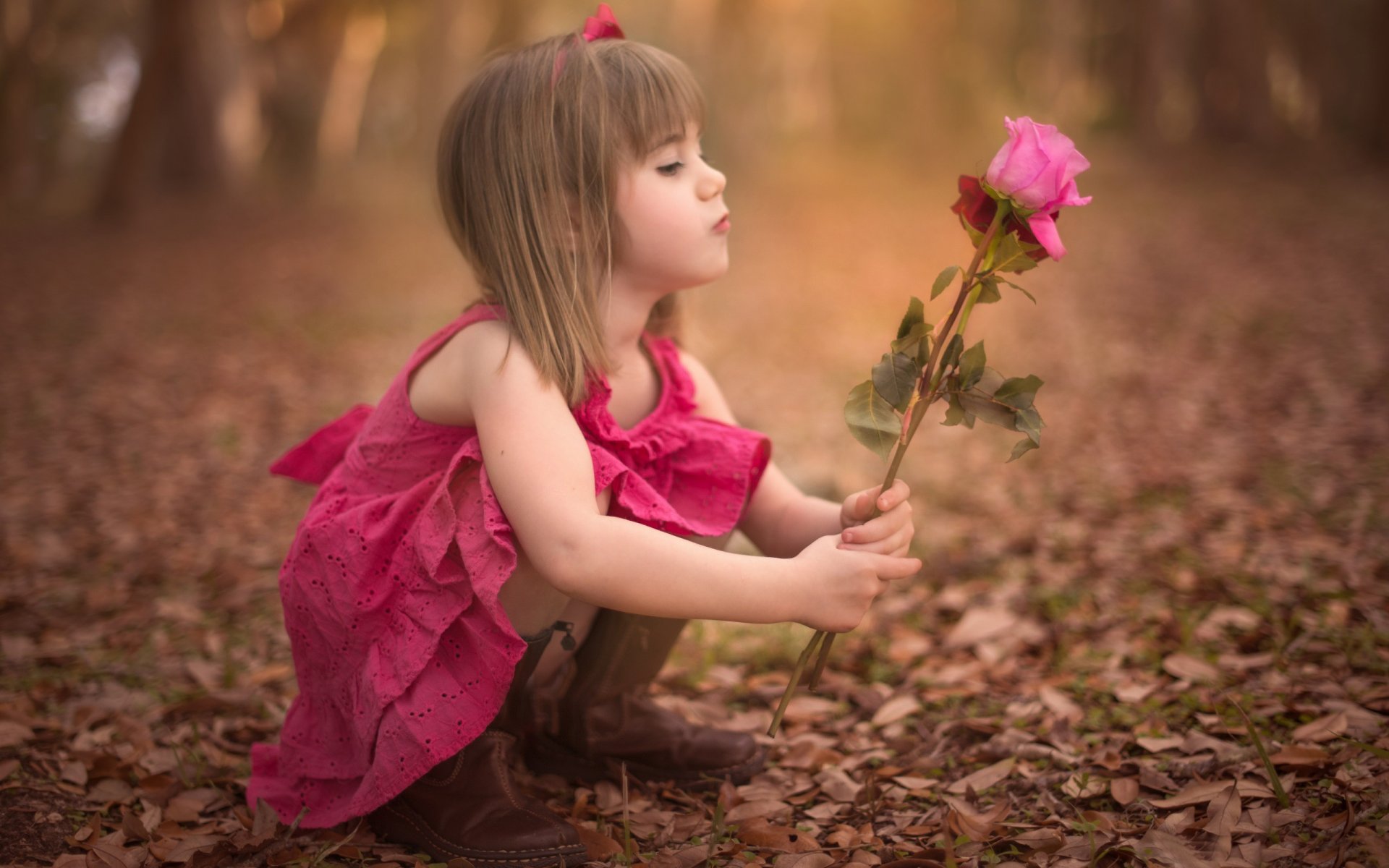 niña flor rosa bebé otoño niña rosa fondo papel pintado pantalla ancha pantalla completa pantalla ancha pantalla ancha