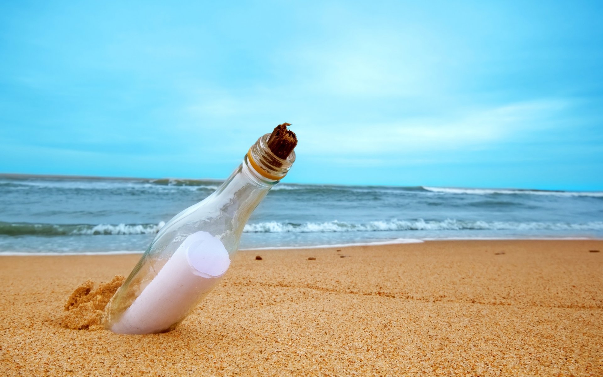 mood a bottle a letter note message beach sand sea river water background wallpaper widescreen full screen hd wallpaper