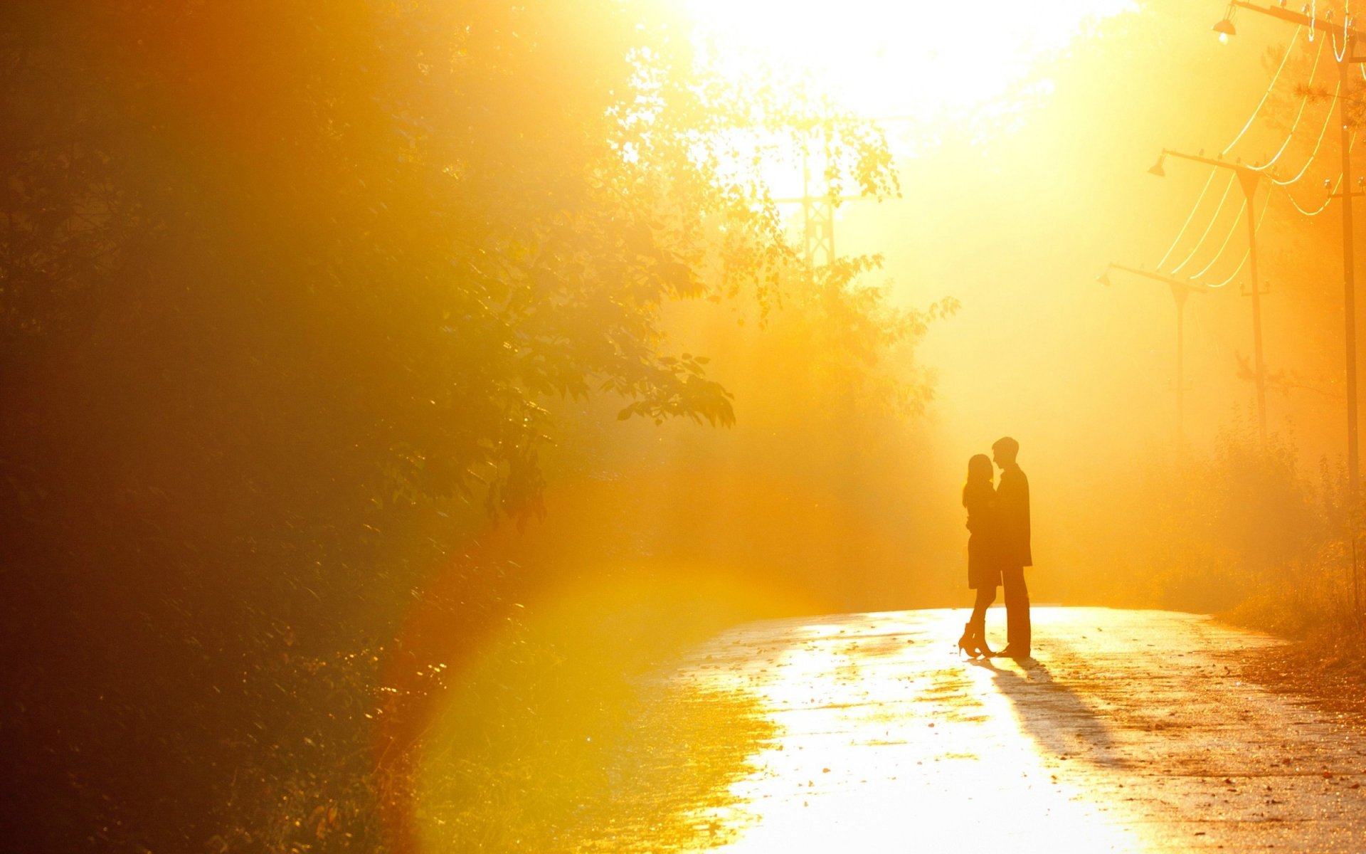 stimmungen mädchen kerl mann frau gefühle paar paar liebe bäume sonne hintergrund tapete widescreen vollbild widescreen