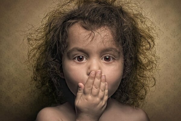 Portrait of a curly-haired girl