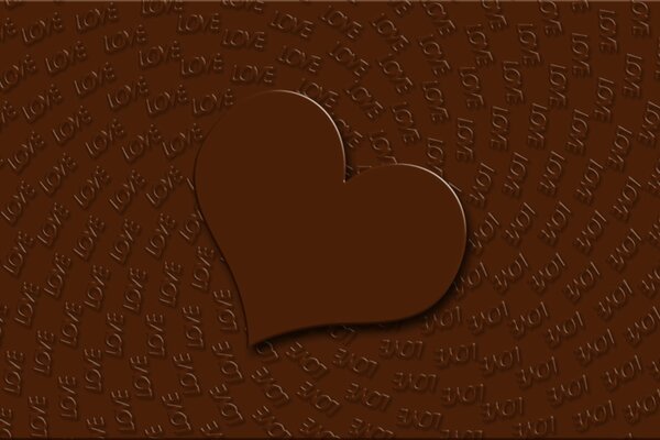 Chocolate heart for holiday wallpaper