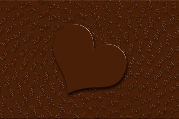 Corazón de chocolate para papel tapiz de vacaciones