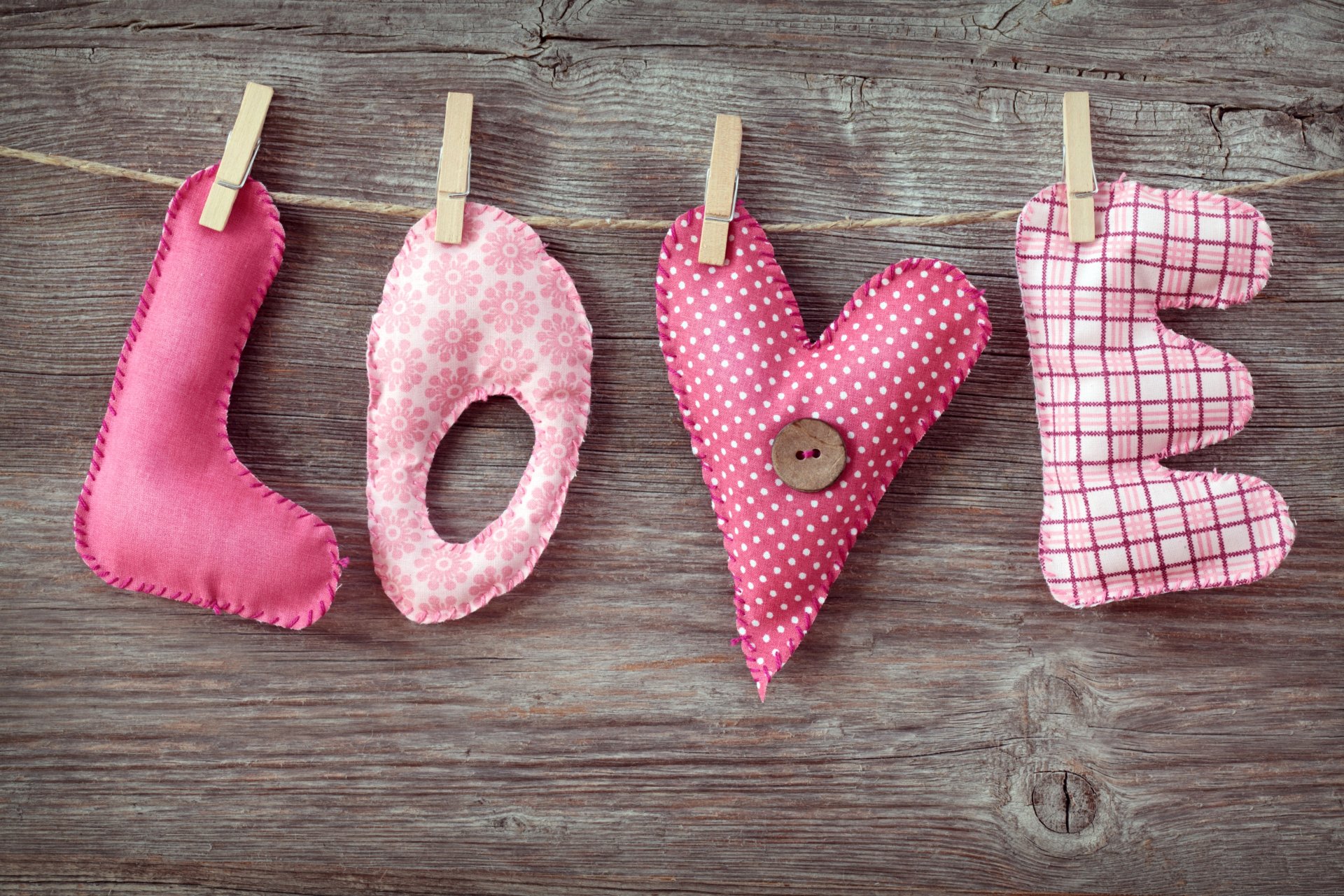 love inscription cloth letters pads clothespin