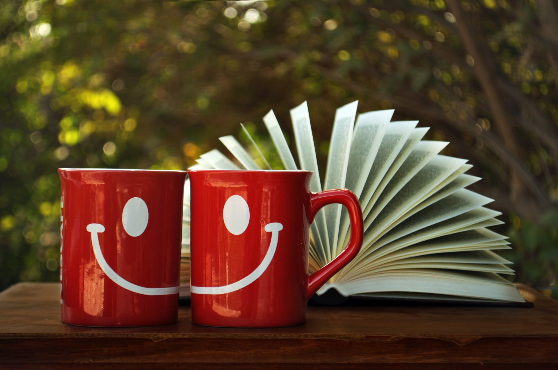 tasses rouge dessin sourire livre pages