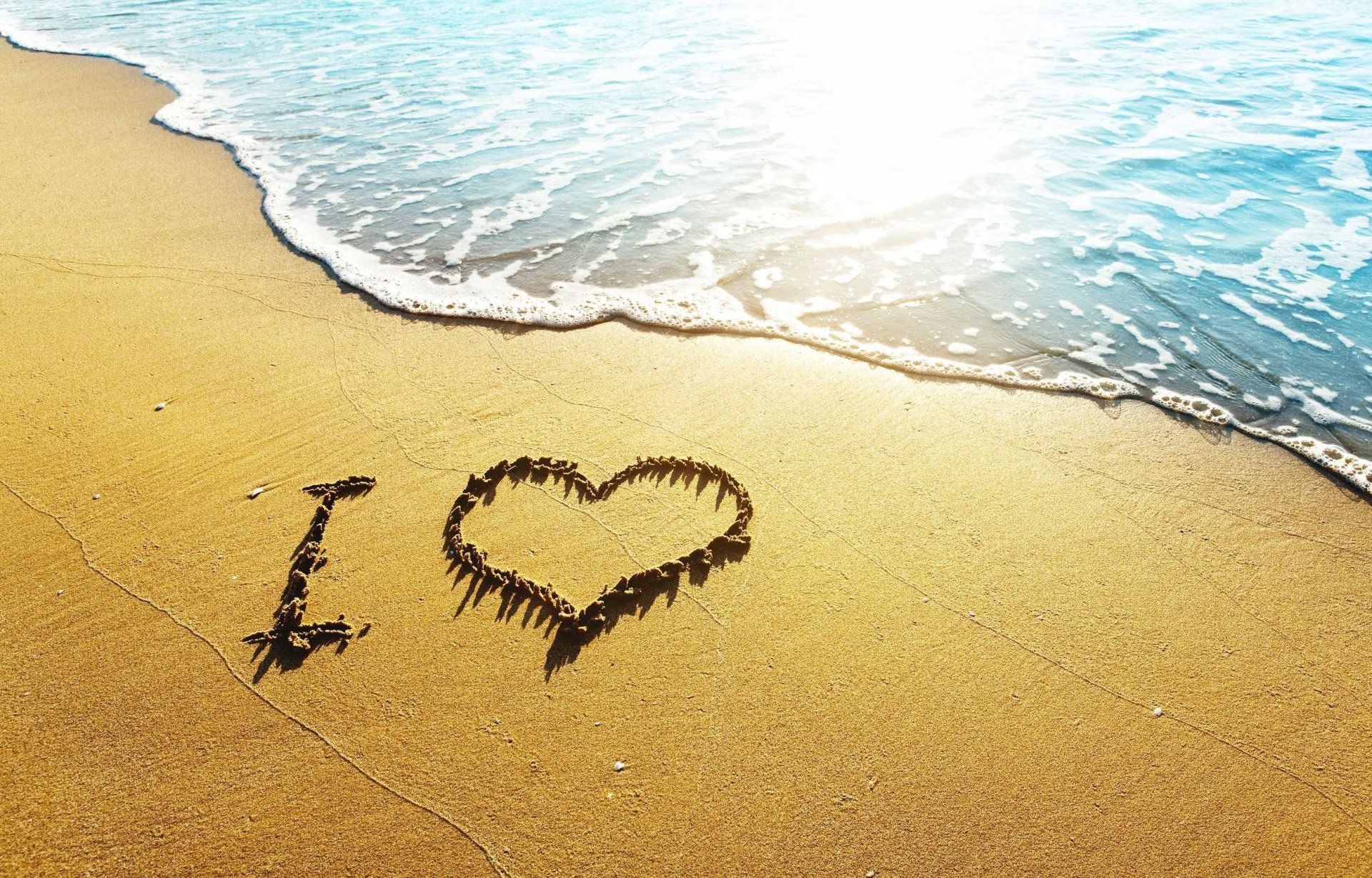 mood sand beach love heart heart I love sea water wave beautiful background wallpaper widescreen fullscreen widescreen