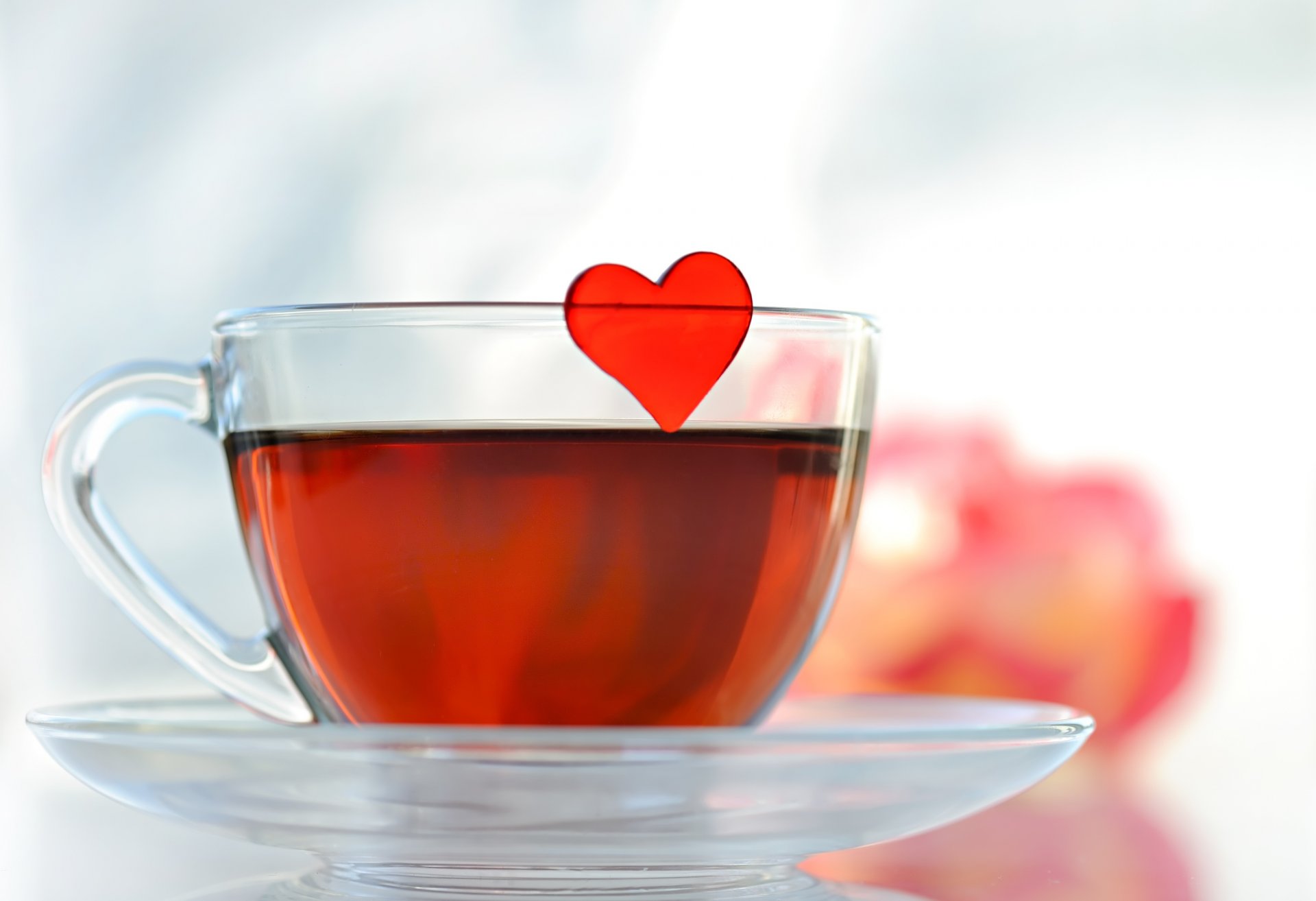 tea heart cup saucer gla