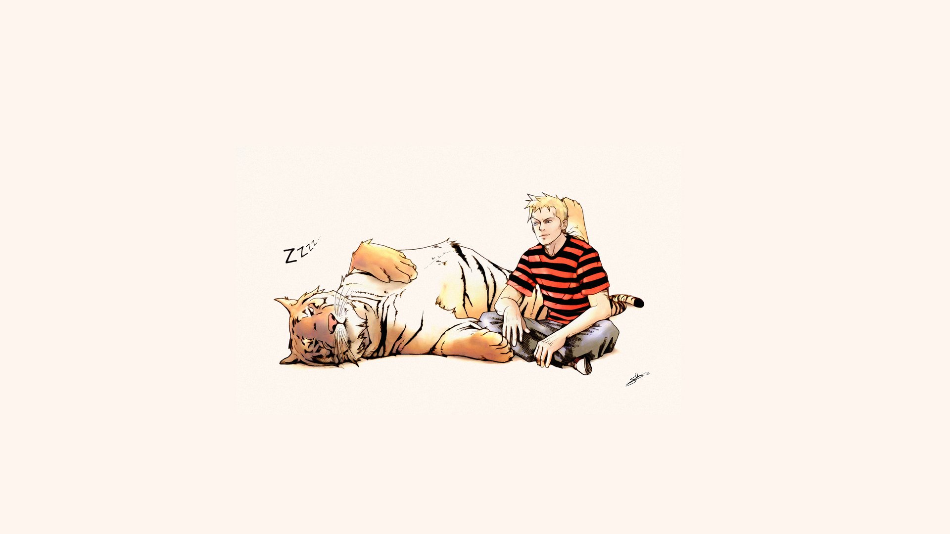 calvin and hobbes alternative art picture guy tiger friend