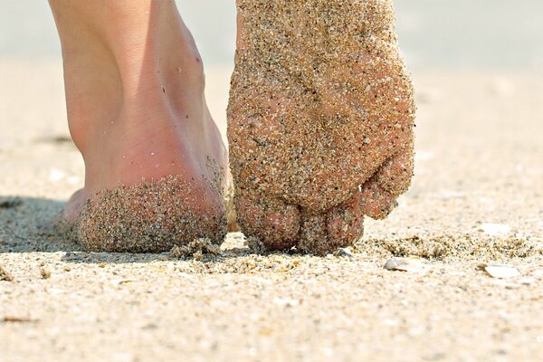 Marcher sur le sable par temps ensoleillé