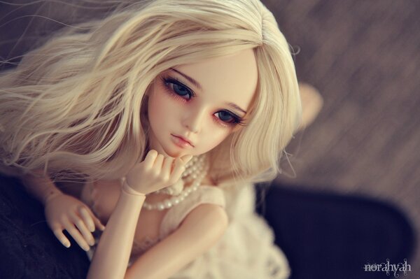 Blonde doll with long hair