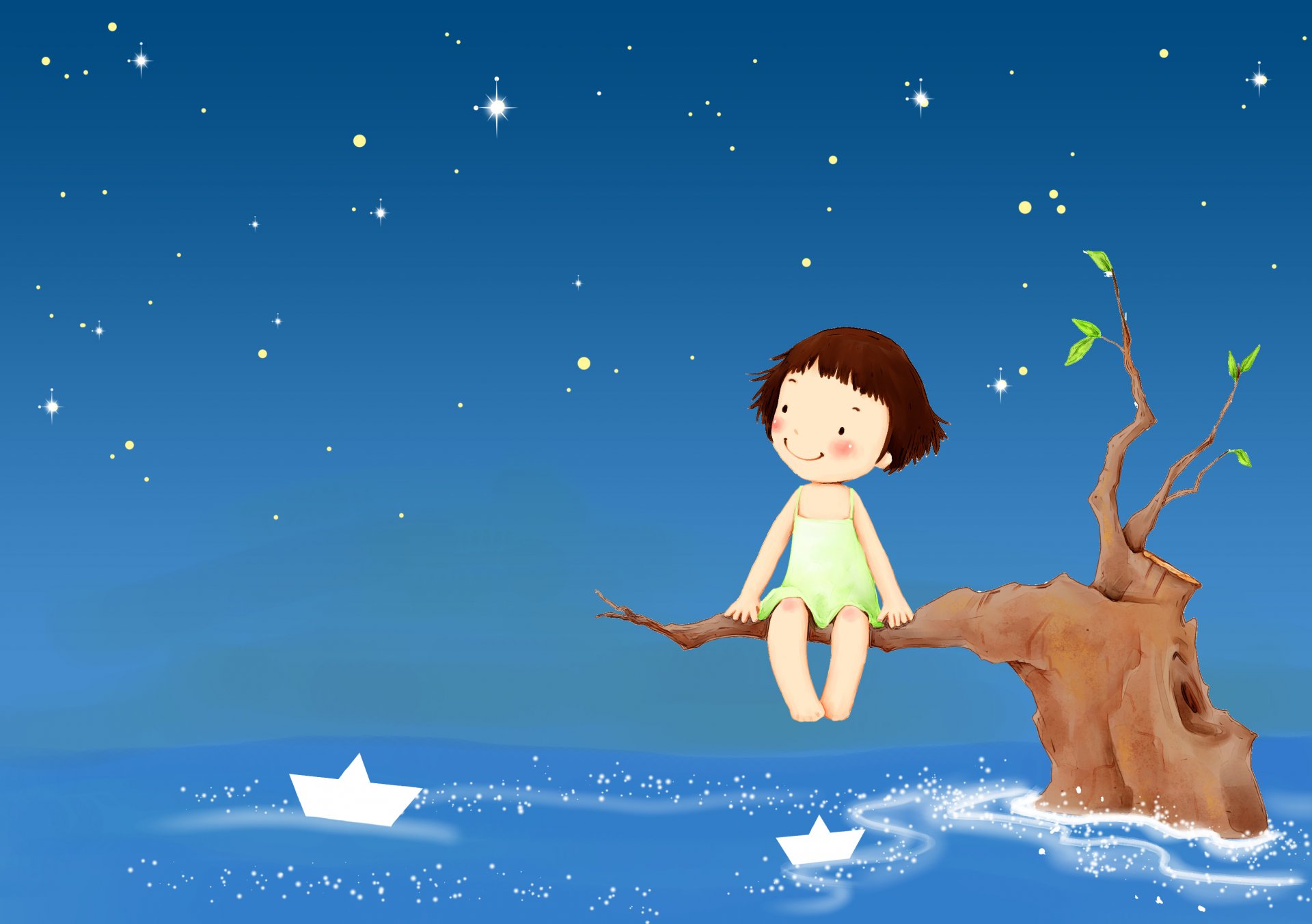 fondos de pantalla para niños cielo niña sonrisa barcos árbol fantasía