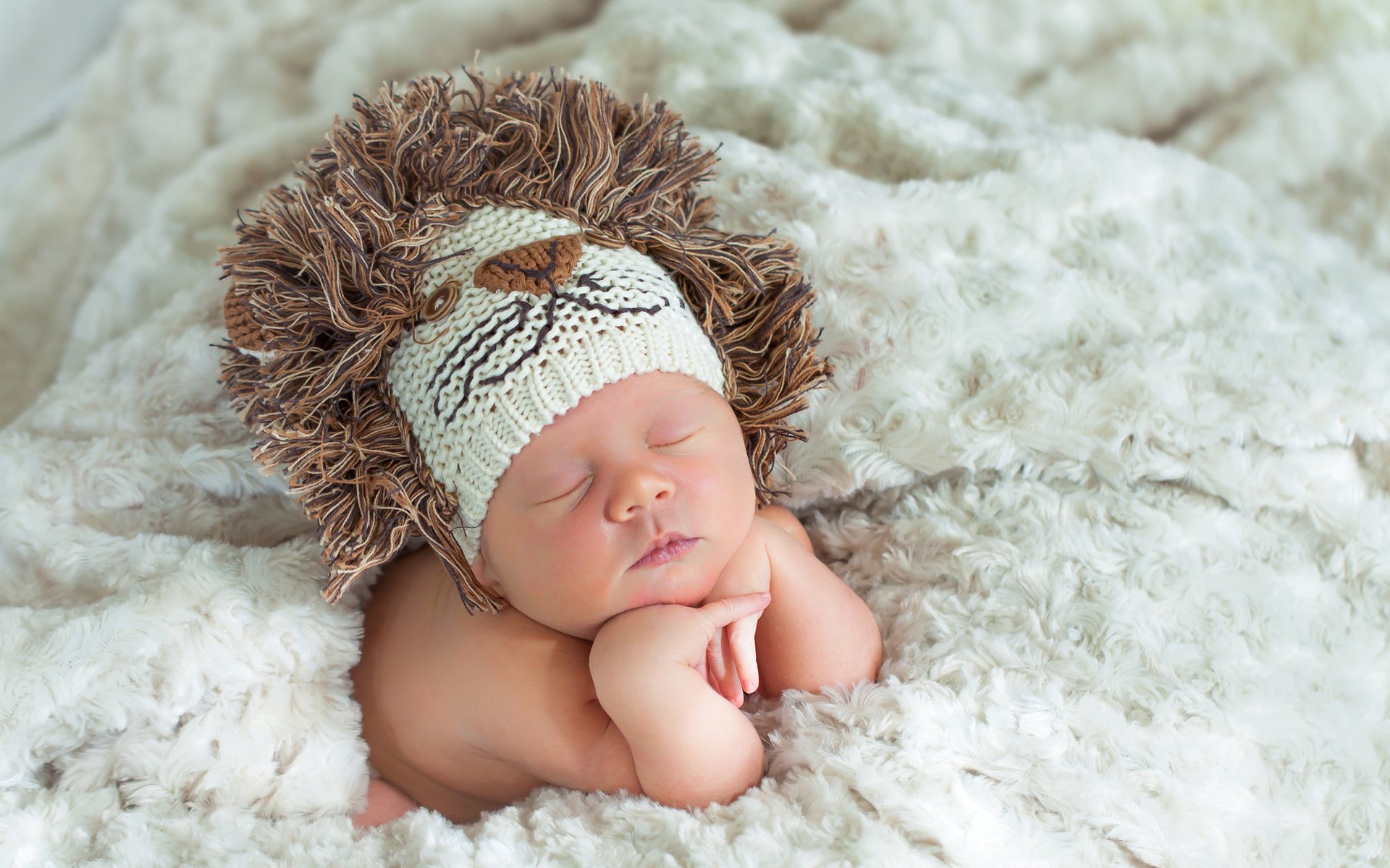 enfant en bas âge enfant bébé couverture chapeau tricoté lion