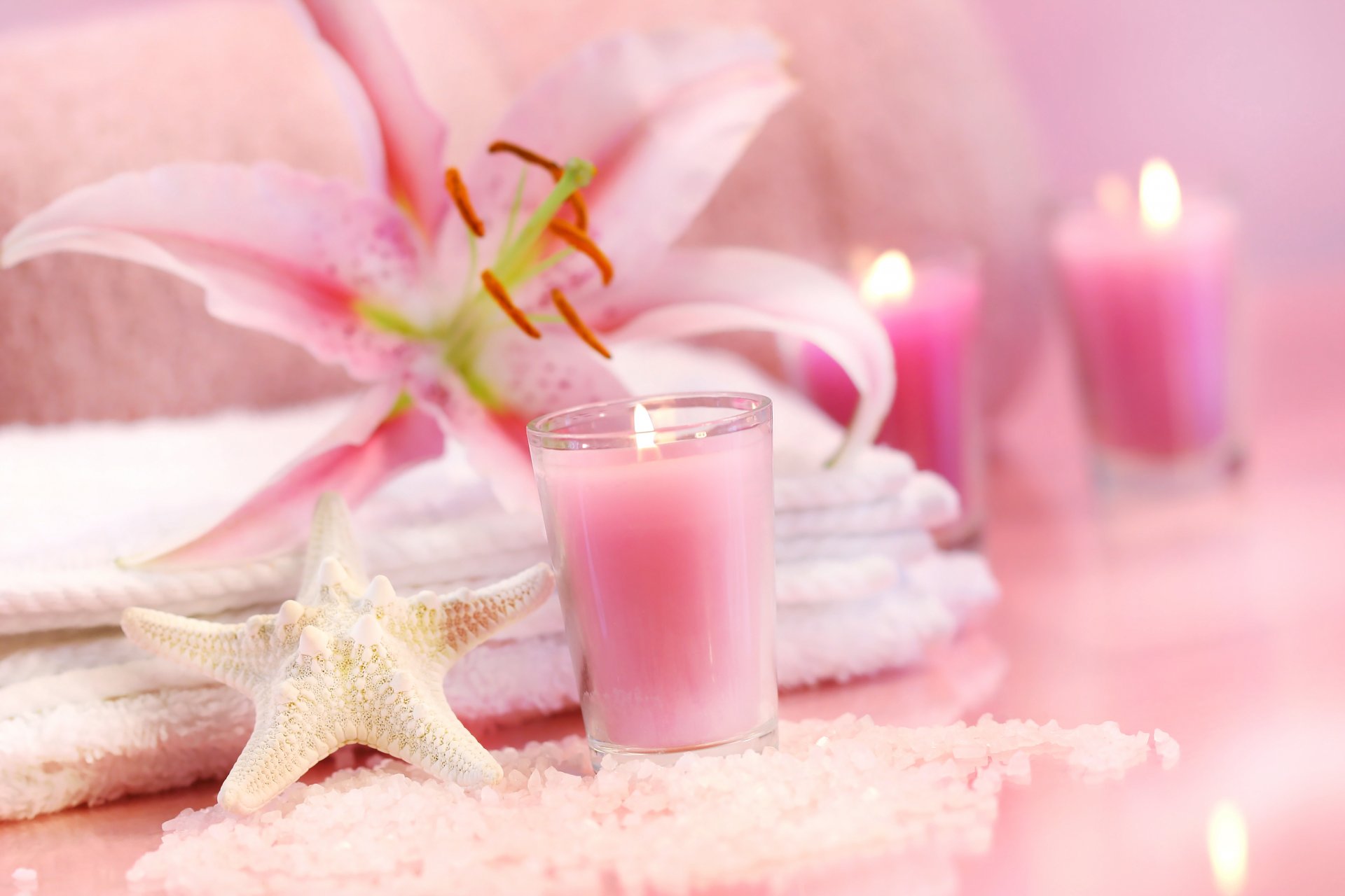 pa relax sports beauty salon candle towel flower pink relaxation beauty