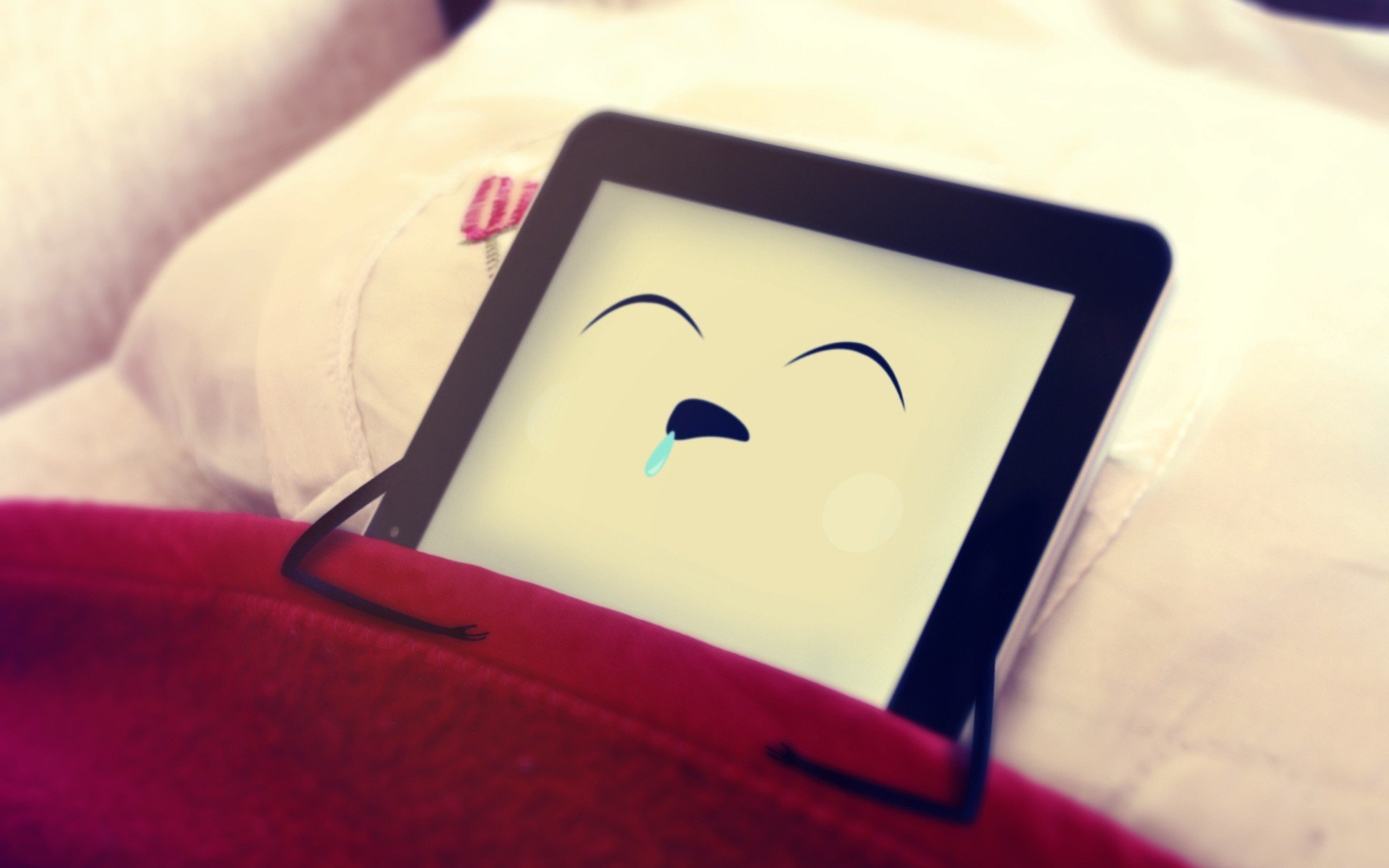 ipad sommeil yeux oreiller