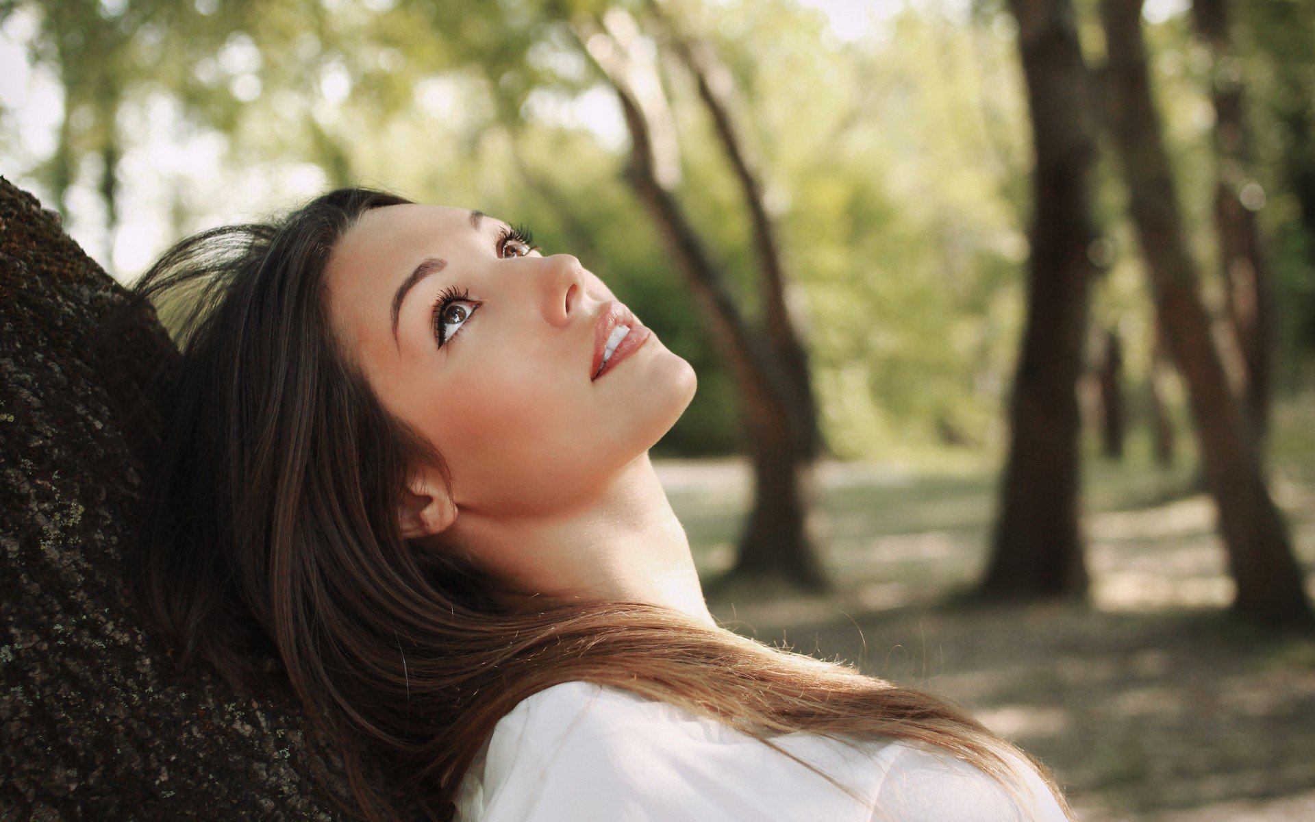 humeur fille visage maquillage look bois nature fond d écran