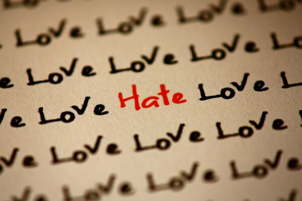 Letras amor y odio