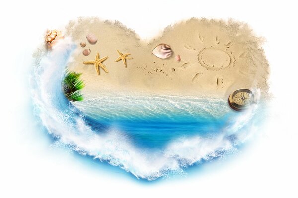 Un pezzo di estate nel mio cuore Mare, sabbia, conchiglie nel cuore