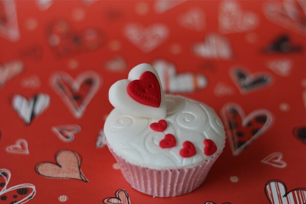 For dessert, a sweet pie decorated with icing hearts