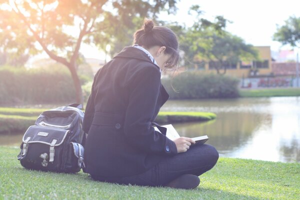 In the park on the grass you can read