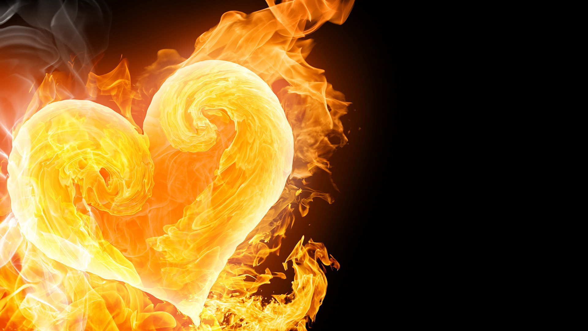 love fire black background wallpaper