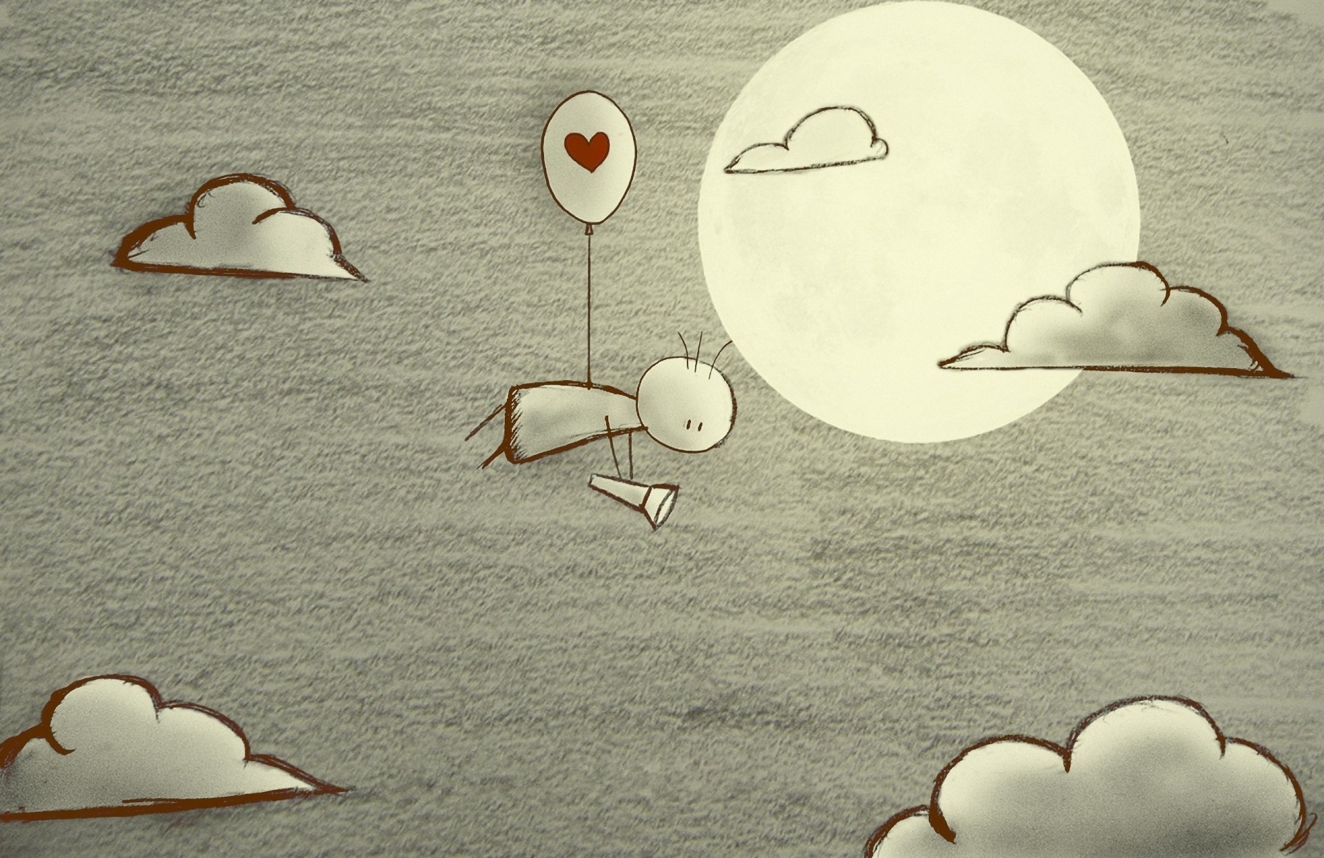 buscando el amor luna nubes linterna corazón deviantart