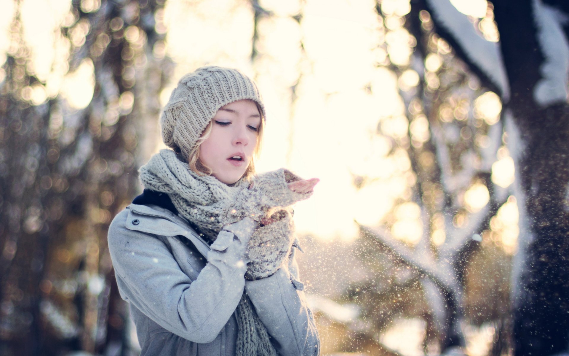 mädchen schnee stimmung