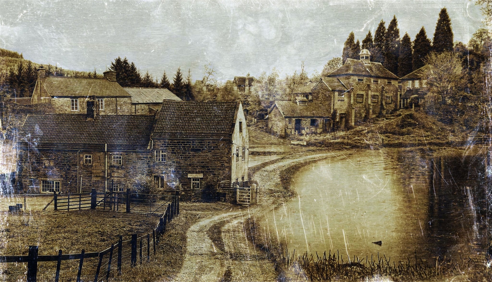 bu dominat england sepia textur