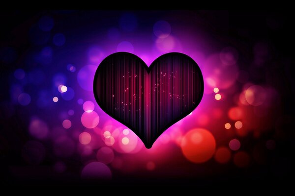 Transparent heart on a purple-pink background