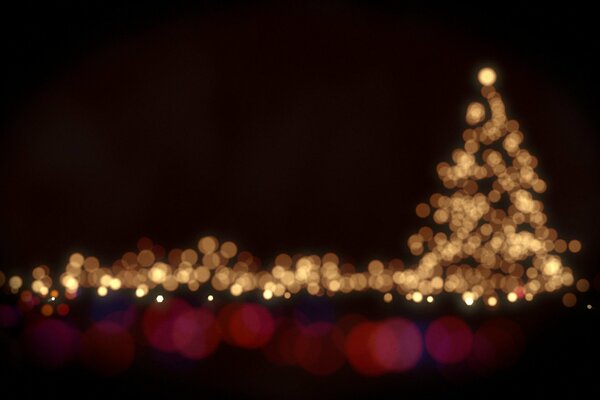 Christmas lights on the Christmas tree