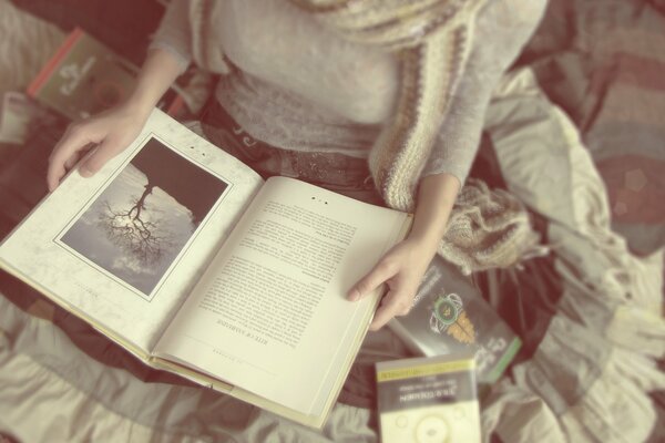 Dziewczyna czyta książkę. Estetyka