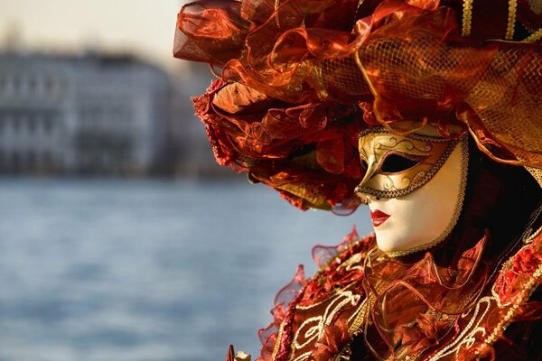 Karneval-Outfit. Venezianische Maske