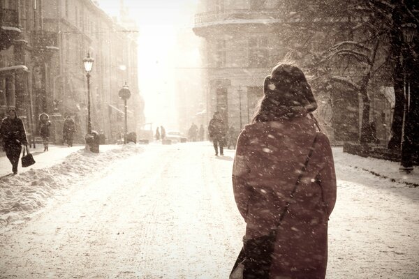 Ville d hiver.. Tempête de neige