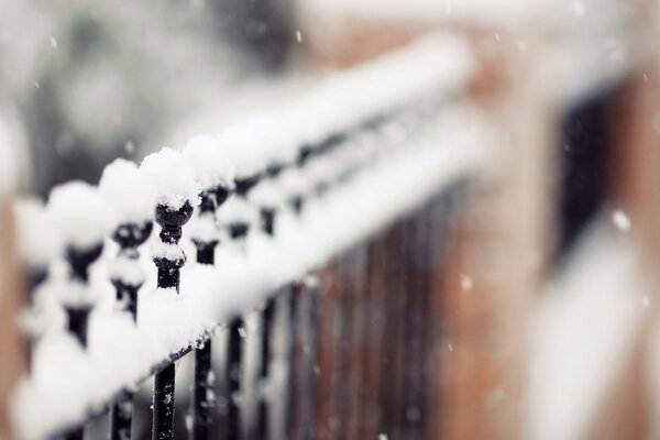 Palla di neve soffice sul mio recinto