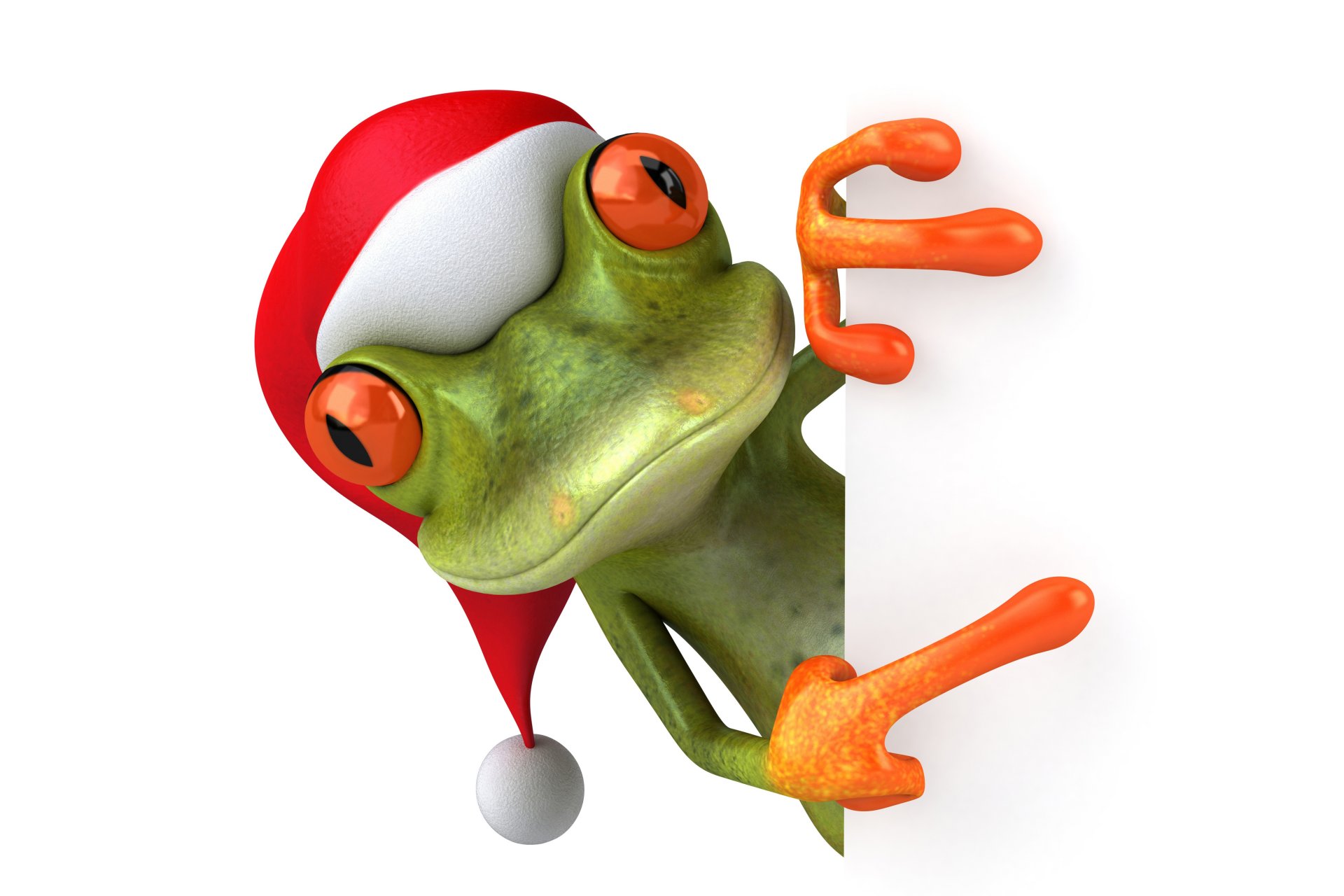 3d frosch weihnachten weihnachtsmütze