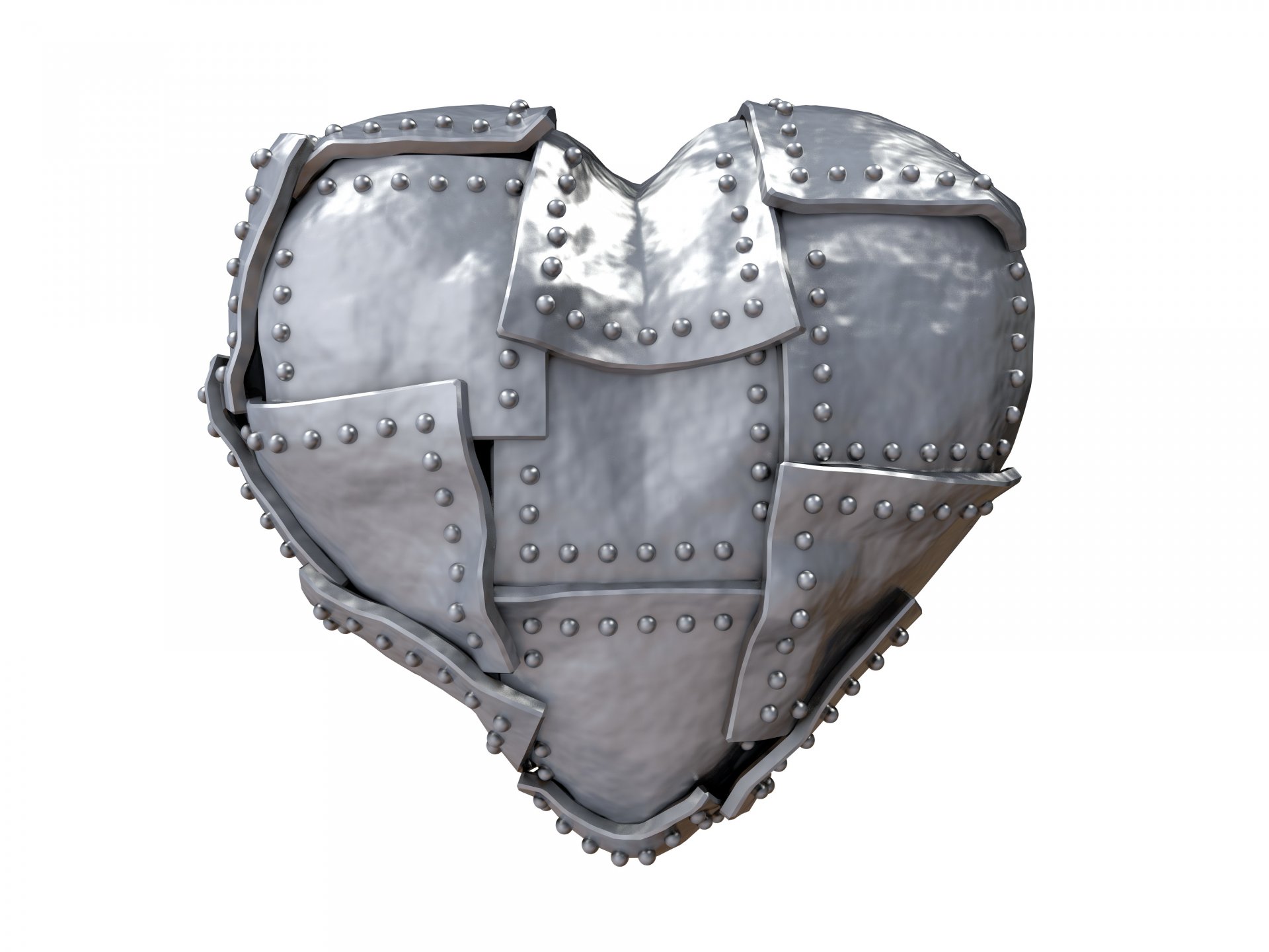 metal acero 3d corazón hierro renderizado