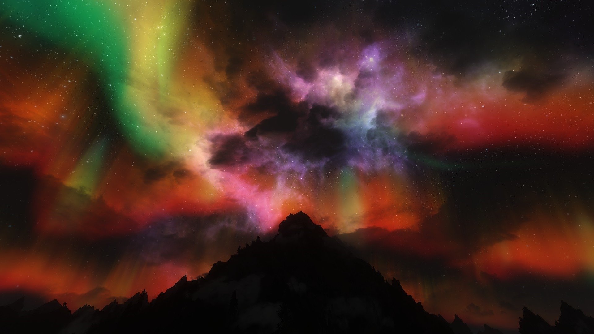 aurora borealis northern lights star night rendering