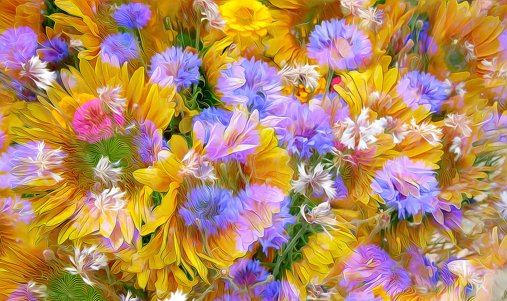 meadow flower petals bed nature