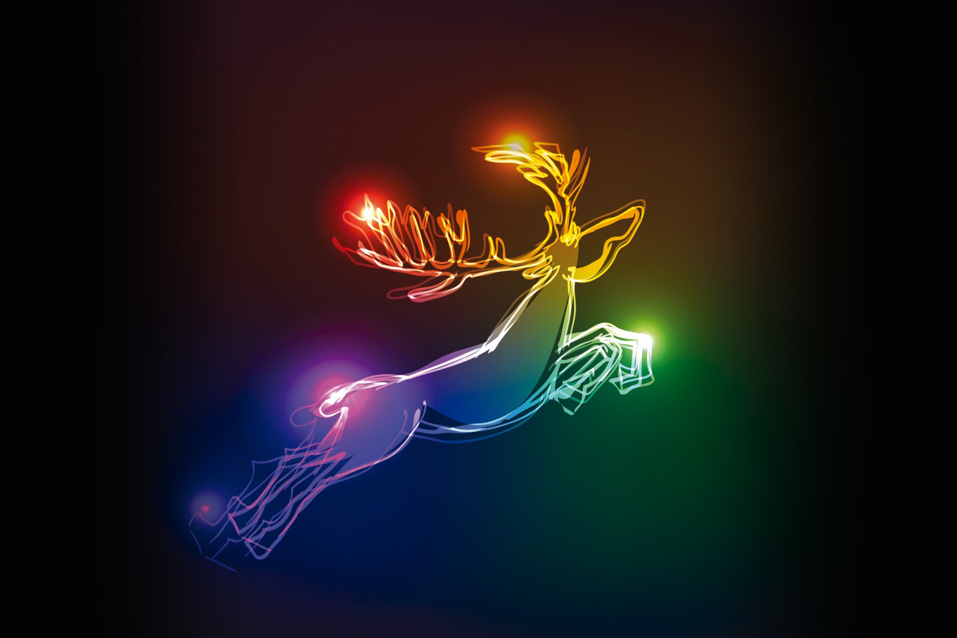 neon christmas colors deer deer