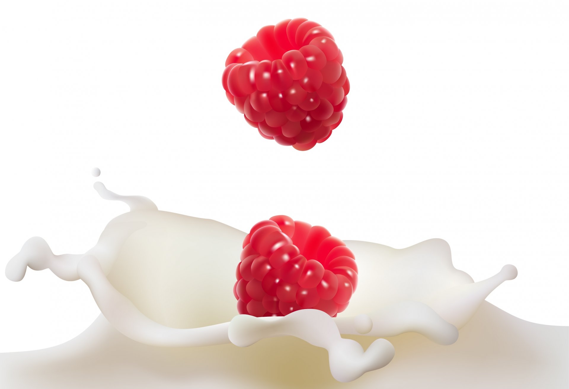 milch spritzen beeren himbeere