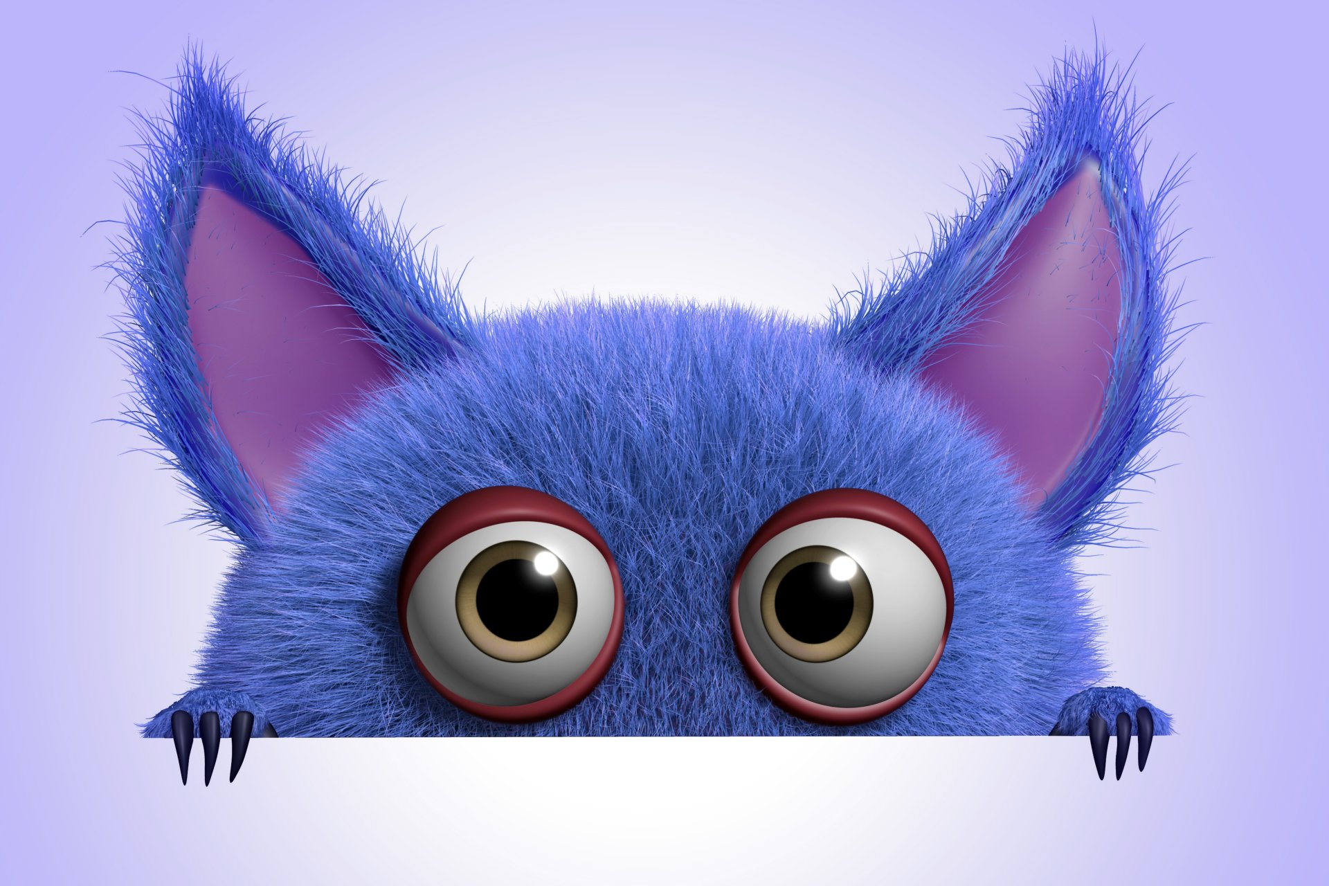 3d monster cartoon flauschig monster charakter