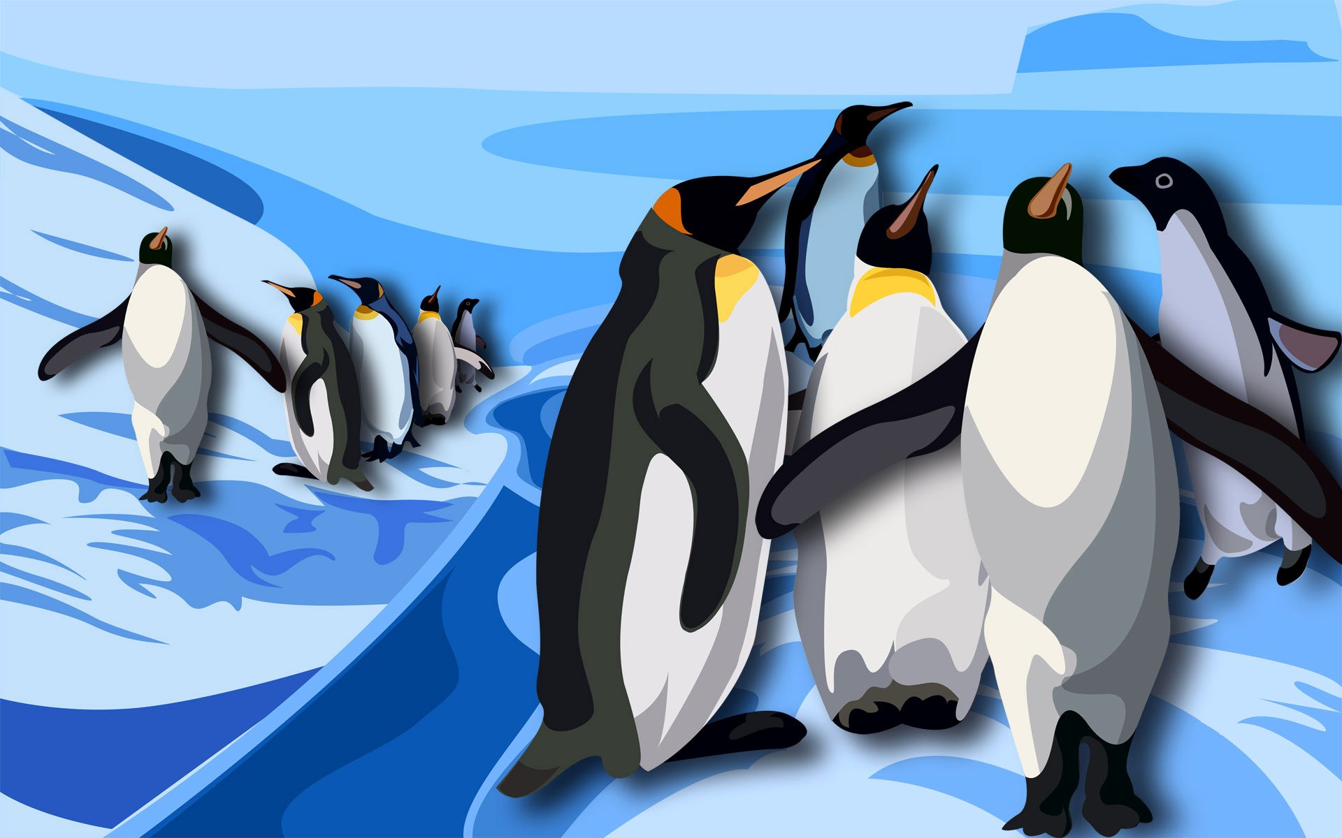 sud l antarctique les pingouins le dessin les oiseaux