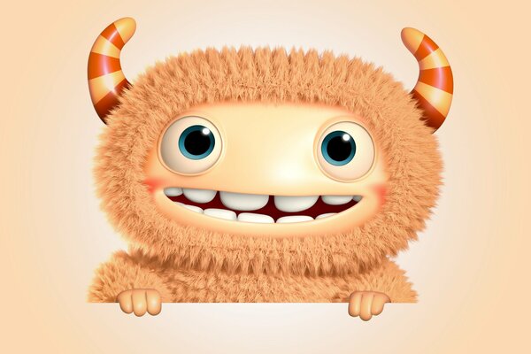 Lächeln eines 3D-Cartoon-Monsters