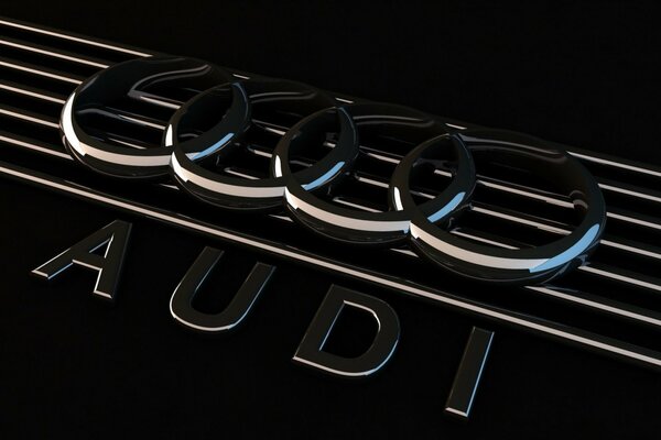 Audi-Logo auf schwarzem Hintergrund