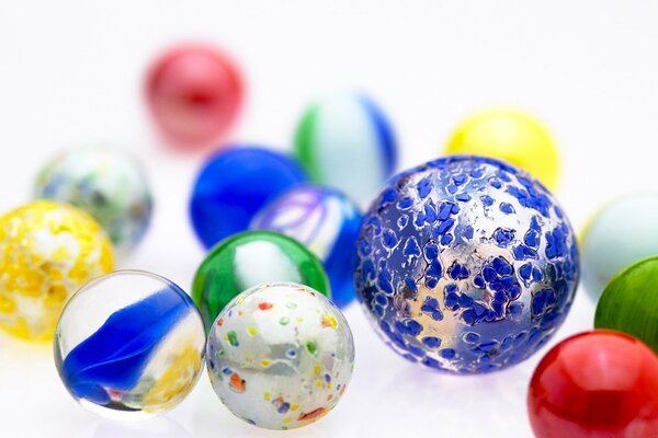 Bright multicolored balls of different sizes