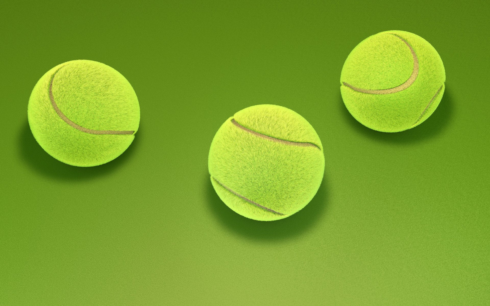 arte tenis tres pelota verde fondo abstracción 3d