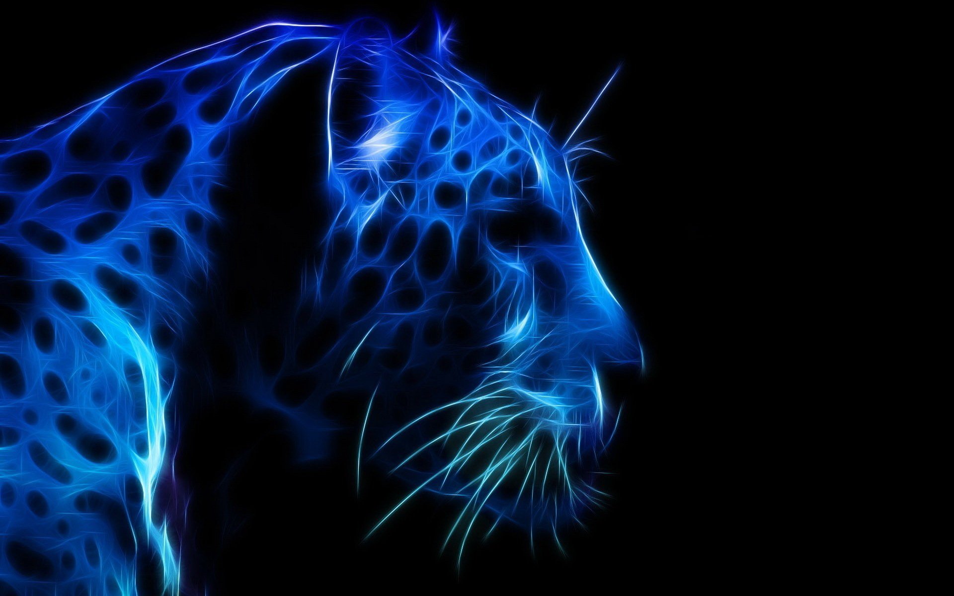 leopard schnauze profil blaue farbe 3d-grafik